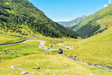 Fototapeta na wymiar The Transfagarasan mountain road, located in Romania.