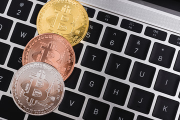 Coin, cryptocurrency virtual golden bitcoin money