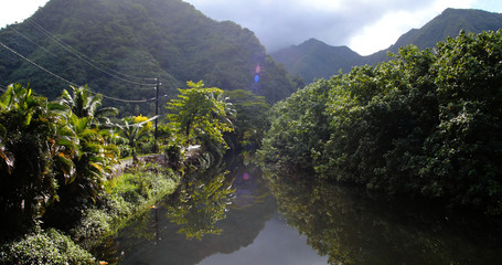 mountain on a pacific island, french polynesia