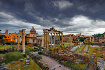 Obraz na płótnie Canvas Roman Forum Architecture in Rome City Center