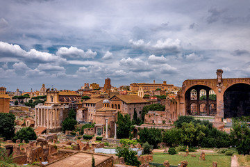 Fototapeta na wymiar Roman Forum Architecture in Rome City Center