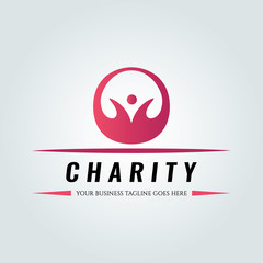 Charity logo design template. Vector illustration