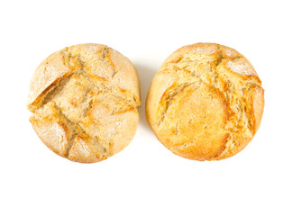 fresh bun isolated on white