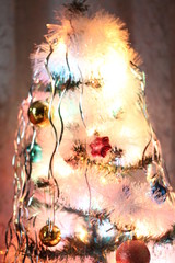 christmas decoration on red background