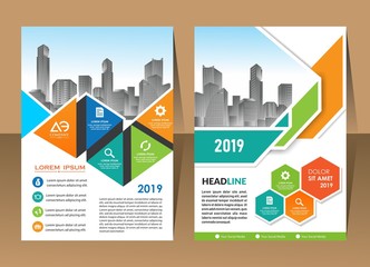 Business Brochure Background Design Template, Flyer Layout, Poster, Magazine, Annual Report, Book, Booklet with Building Image. Size A4 Vector Design illustration
