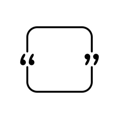 Quotes icon vector. Quotemarks outline, speech marks, inverted commas or talking marks collection. Vector line art illustration isolated on white background.