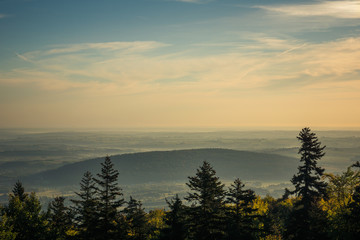Obraz premium View from Holy Cross (Lysa Gora) in Swietokrzyskie mountains, Poland
