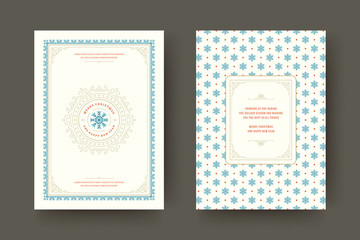 Christmas greeting card design template vector illustration.