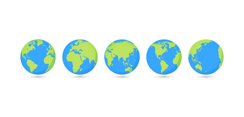 Globes set collection. Vector illustration. On white background. © iiierlok_xolms