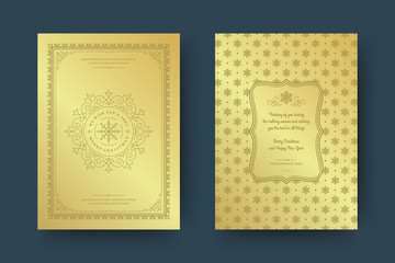 Christmas greeting card design template vector illustration.