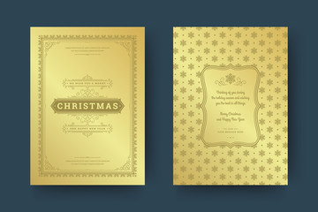 Christmas greeting card design template vector illustration.
