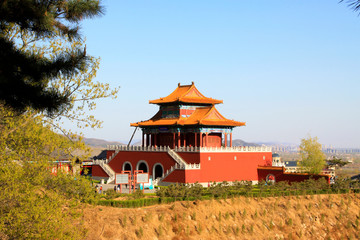Tourist area entrance landscape architecture in Panshan Mountain scenic spot, china