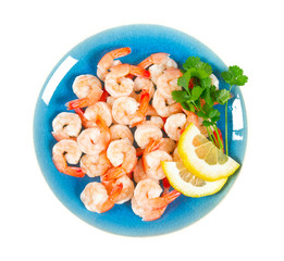 delicious boiled tails of king shrimps