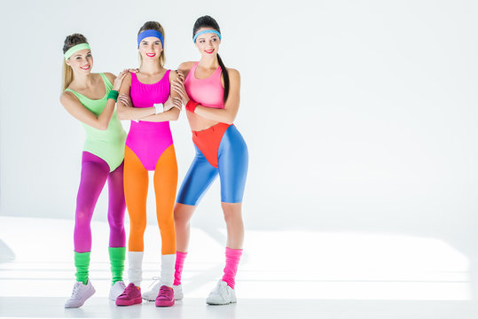 Beautiful Sporty Girls In 80s Style Sportswear Free Stock Photo and Image  223180816