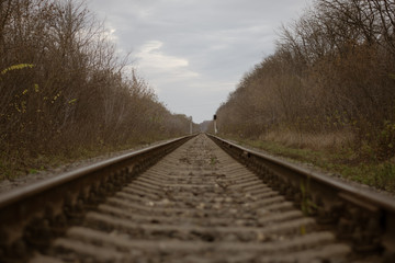 The railway goes into the distance