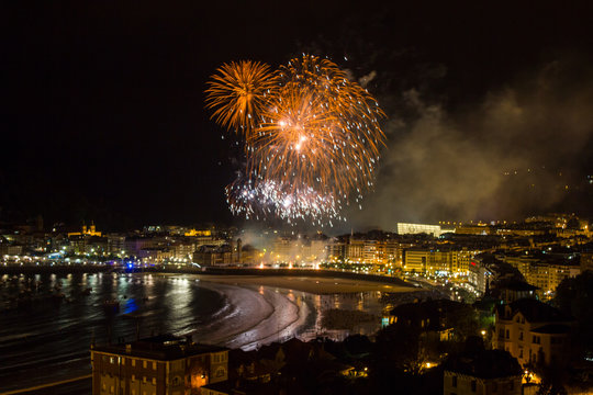 firework in San Sebastian Donostia en semana grande