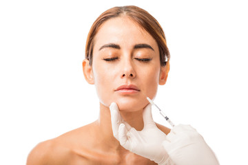 Mid Adult Woman Getting Ready For Lips Augmentation