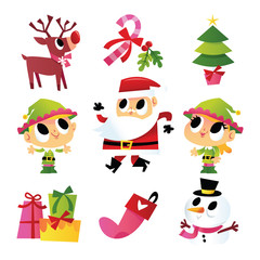 Super Cute Cartoon Christmas Characters Decorations Set