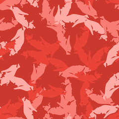 Fototapeta na wymiar Imitation of camouflage - seamless pattern in different shades of red and pink colors