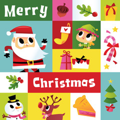 Super Cute Cartoon Christmas Mosaic Decoration
