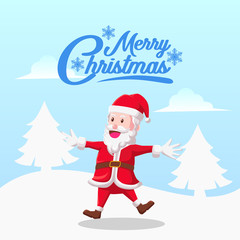 Christmas greeting card template with illustration of santa claus 