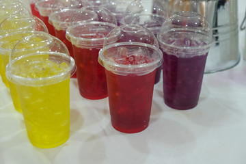 Set of Thai iced drink during conference