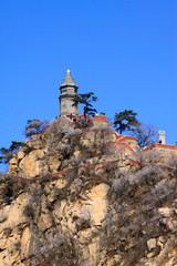 Stupas landscape architecture in Panshan Mountain scenic spot, china