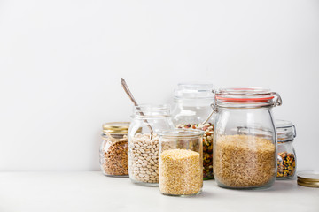 Healthy food concept on white background - space for text