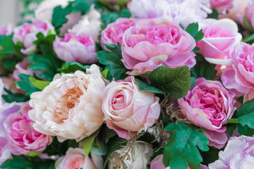 decoration flower fabric , pink rose