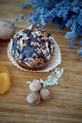 Delicious cupcake on the table