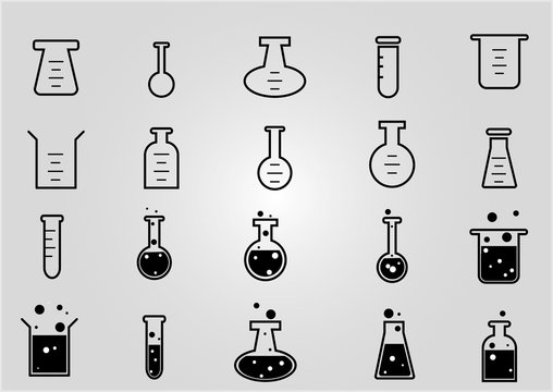 Chemical glass symbol vector icon