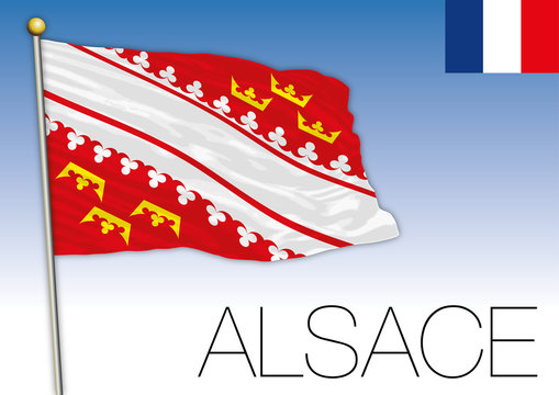 Alsace regional flag, France, vector illustration