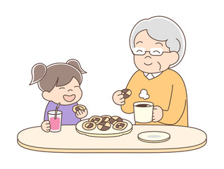 コーヒータイム_おばあちゃんと孫2