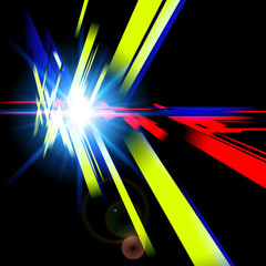 Abstract futuristic design with different colors forms. Digital technology concept.