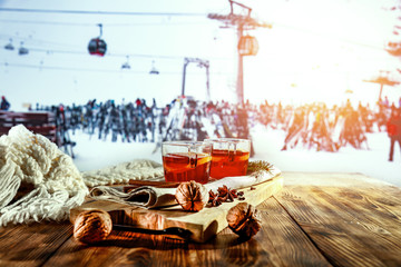 Mulled on desk and winter time 