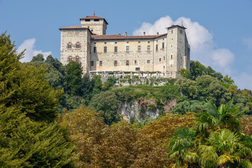 Fototapeta na wymiar The castle of Rocca Borromea at Angera, Italy
