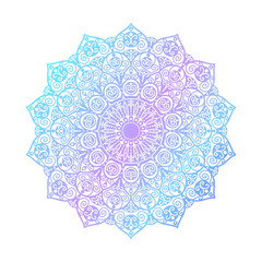 Mandala pattern.Ornament of flowers in color