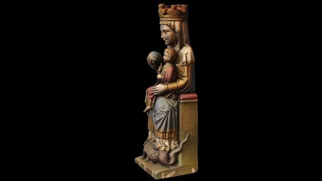 Virgin of our lady of the martyrs statue - rotation