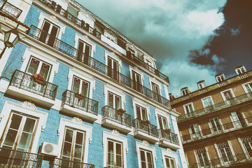 Fototapeta na wymiar Colorful buildings of Lisbon, Portugal