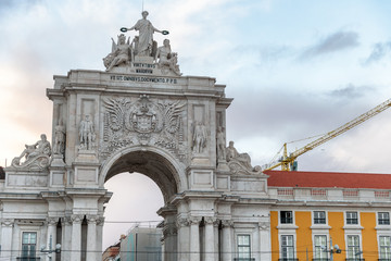 Obraz premium Rua Augusta Arch in Lisbon, Portugal