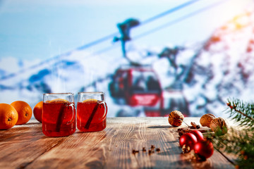Mulled on desk and winter time 