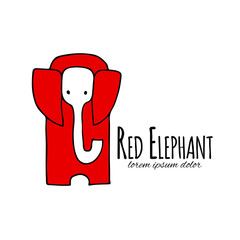 Red elephant design