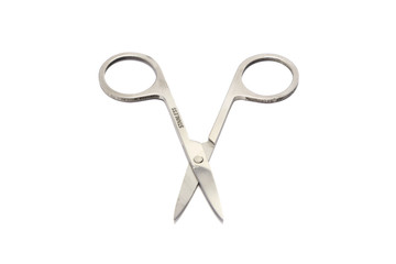 Ear and nose hair scissors isolated on white background.