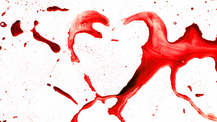 Heart shape from splaches and blobs