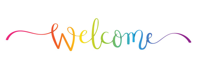 WELCOME brush calligraphy banner