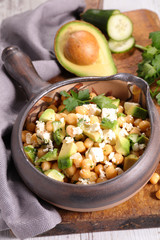 chickpea salad with feta and avocado
