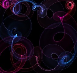 orange flame abstract - isolated on black background