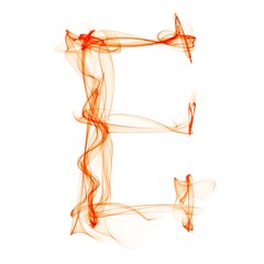 E letter made of fire