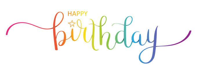 HAPPY BIRTHDAY brush calligraphy banner