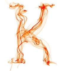 K letter made of fire